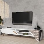Casa si Gradina - Mobilier - Comode si corpuri - Comode - Comoda tv, Hanah Home, pal melaminat, alb, 180x40x37 cm, 845HCT5501 - Infinity.ro