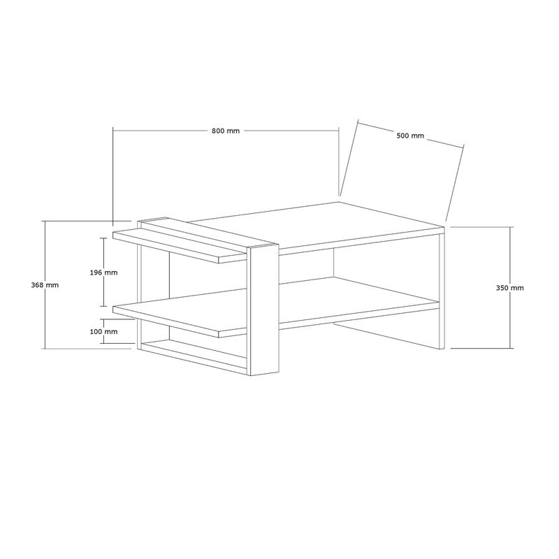 Casa si Gradina - Mobilier - Mese si birouri - Masute de cafea - Masuta de cafea, Hanah Home, pal melaminat, nuc si alb, 80x50x35 cm - Infinity.ro