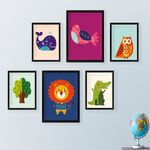Casa si Gradina - Decoratiuni - Obiecte decorative - Decoratiuni camera copilului - Set tablouri decorative mdf, Wallxpert, multicolor, 4x 24x29 cm, 2x 24x44 cm - Infinity.ro
