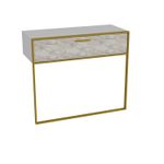 Casa si Gradina - Mobilier - Comode si corpuri - Console - Consola, Hanah Home, panou de particule melaminat, auriu alb, 90x38.5x76.8 cm - Infinity.ro