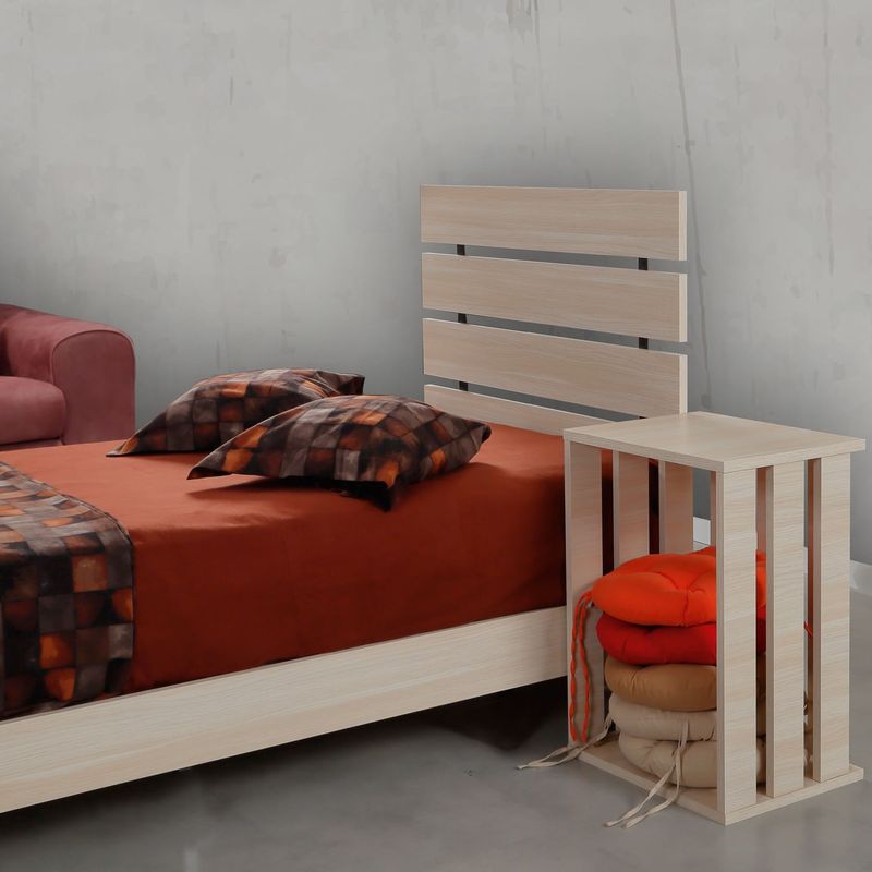 Casa si Gradina - Mobilier - Paturi si accesorii - Paturi - Pat de o persoana, Hanah Home, panou de particule melaminat, stejar, 125x205x100 cm - Infinity.ro