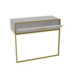 Casa si Gradina - Mobilier - Comode si corpuri - Console - Consola, Hanah Home, panou de particule melaminat, auriu alb, 90x38.5x76.8 cm - Infinity.ro