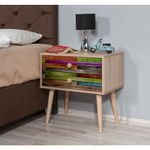 Casa si Gradina - Mobilier - Comode si corpuri - Noptiere - Noptiera, Hanah Home, pal melaminat, stejar sonoma, 60x40x61 cm, 863SPH3504 - Infinity.ro