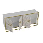 Casa si Gradina - Mobilier - Comode si corpuri - Console - Consola, Hanah Home, panou de particule melaminat, auriu alb, 179.9x47.3x75 cm - Infinity.ro