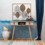 Casa si Gradina - Mobilier - Comode si corpuri - Console - Consola, Hanah Home, pal melaminat, stejar si alb, 100x30x87.6 cm - Infinity.ro