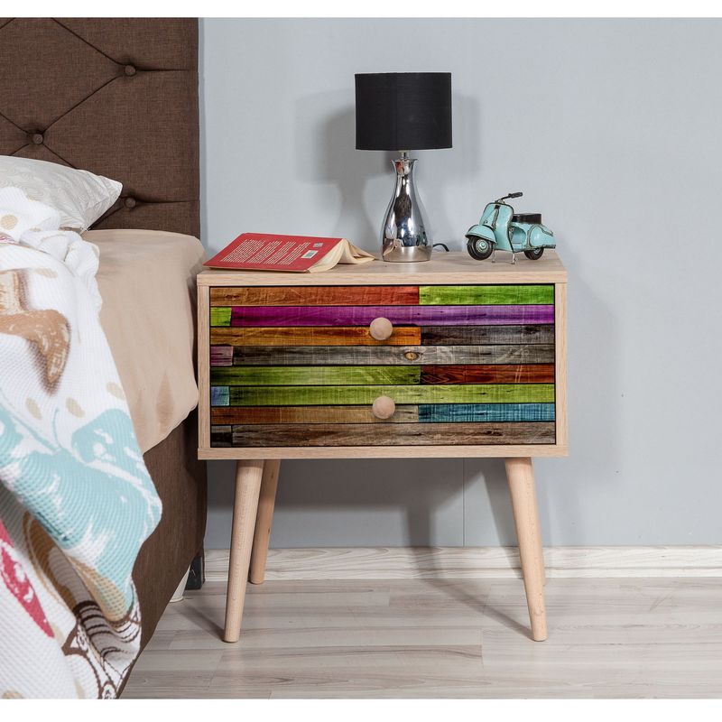 Casa si Gradina - Mobilier - Comode si corpuri - Noptiere - Noptiera, Hanah Home, pal melaminat, stejar sonoma, 60x40x61 cm, 863SPH3504 - Infinity.ro