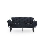 Casa si Gradina - Mobilier - Canapele si coltare - Canapele - Canapea extensibila 3 locuri, Hanah Home, metal, negru, 185x85x70 cm - Infinity.ro