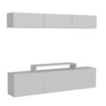Casa si Gradina - Mobilier - Comode si corpuri - Comode - Comoda tv, Hanah Home, pal melaminat, alb, 180x40x37.4 cm - Infinity.ro