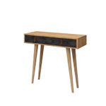 Casa si Gradina - Mobilier - Comode si corpuri - Console - Consola, Hanah Home, PAL melaminat, stejar si gri inchis, 80x30x87.6 cm - Infinity.ro