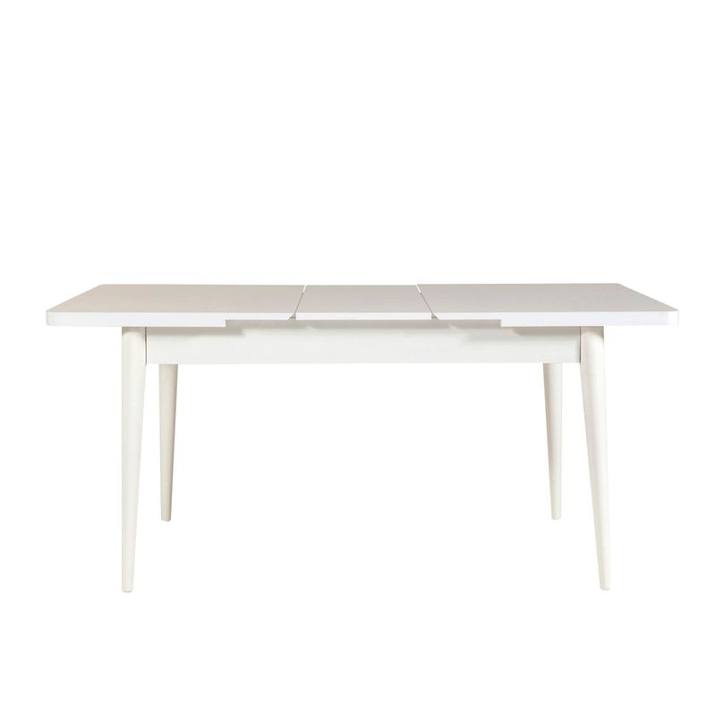 Casa si Gradina - Mobilier - Seturi de mobilier - Seturi mese si scaune - Set masa si scaune extensibile, Hanah Home, pal melaminat, alb piatra, 130x80x77 cm - Infinity.ro