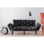 Casa si Gradina - Mobilier - Canapele si coltare - Canapele - Canapea extensibila 3 locuri, Hanah Home, metal, negru, 185x85x70 cm - Infinity.ro