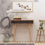 Casa si Gradina - Mobilier - Comode si corpuri - Console - Consola, Hanah Home, PAL melaminat, stejar si gri inchis, 80x30x87.6 cm - Infinity.ro