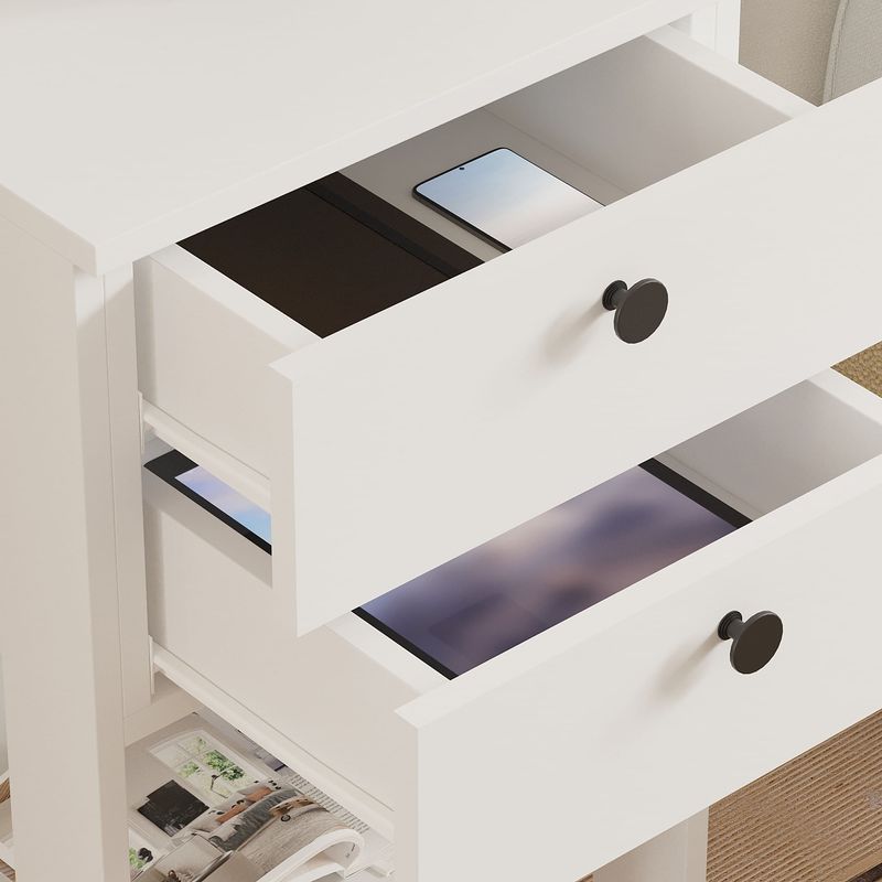 Casa si Gradina - Mobilier - Comode si corpuri - Noptiere - Noptiera, Hanah Home, pal melaminat, alb, 44x44x75 cm - Infinity.ro