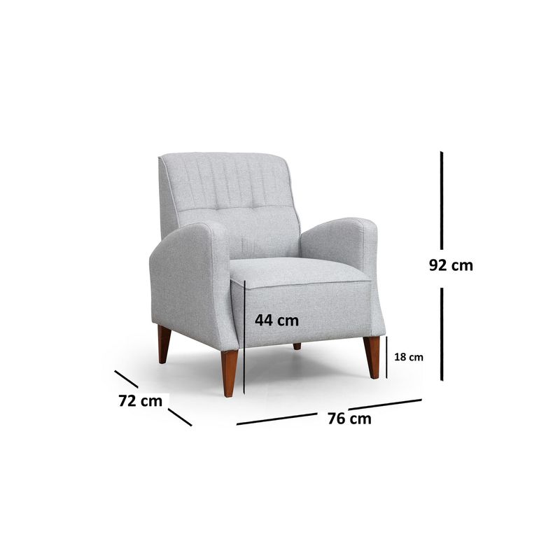 Casa si Gradina - Mobilier - Scaune si fotolii - Fotolii - Fotoliu, Hanah Home, poliester, gri, 76x72x92 cm - Infinity.ro