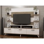 Casa si Gradina - Mobilier - Comode si corpuri - Comode - Comoda tv, Hanah Home, pal melaminat, alb si nuc, 180x143x30 cm - Infinity.ro