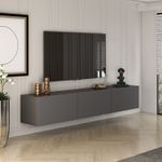 Casa si Gradina - Mobilier - Comode si corpuri - Comode - Comoda tv, Hanah Home, pal melaminat, antracit, 150x30x32 cm - Infinity.ro