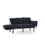 Casa si Gradina - Mobilier - Canapele si coltare - Canapele - Canapea extensibila 3 locuri, Hanah Home, metal, negru, 185x85x70 cm - Infinity.ro