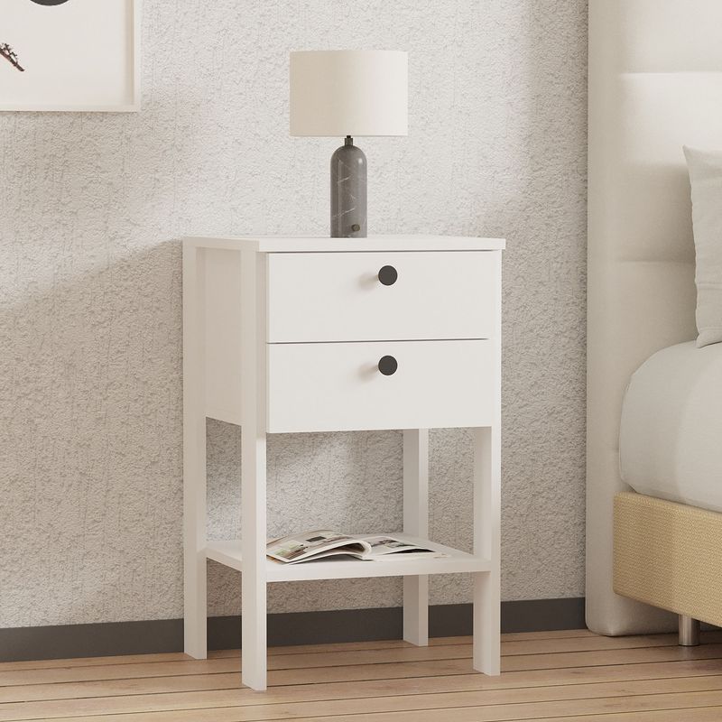 Casa si Gradina - Mobilier - Comode si corpuri - Noptiere - Noptiera, Hanah Home, pal melaminat, alb, 44x44x75 cm - Infinity.ro