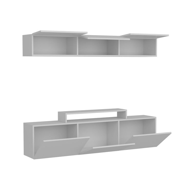 Casa si Gradina - Mobilier - Comode si corpuri - Comode - Comoda tv, Hanah Home, pal melaminat, alb, 180x40x37.4 cm - Infinity.ro
