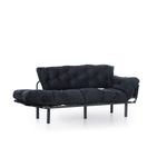 Casa si Gradina - Mobilier - Canapele si coltare - Canapele - Canapea extensibila 3 locuri, Hanah Home, metal, negru, 185x85x70 cm - Infinity.ro