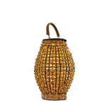 Casa si Gradina - Corpuri si surse de iluminat - Iluminat exterior - Lampi solare - Lampa de podea solara, Opviq, ratan, stejar, 29x43 cm - Infinity.ro