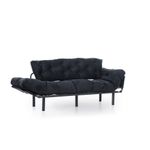 Casa si Gradina - Mobilier - Canapele si coltare - Canapele - Canapea extensibila 3 locuri, Hanah Home, metal, negru, 185x85x70 cm - Infinity.ro