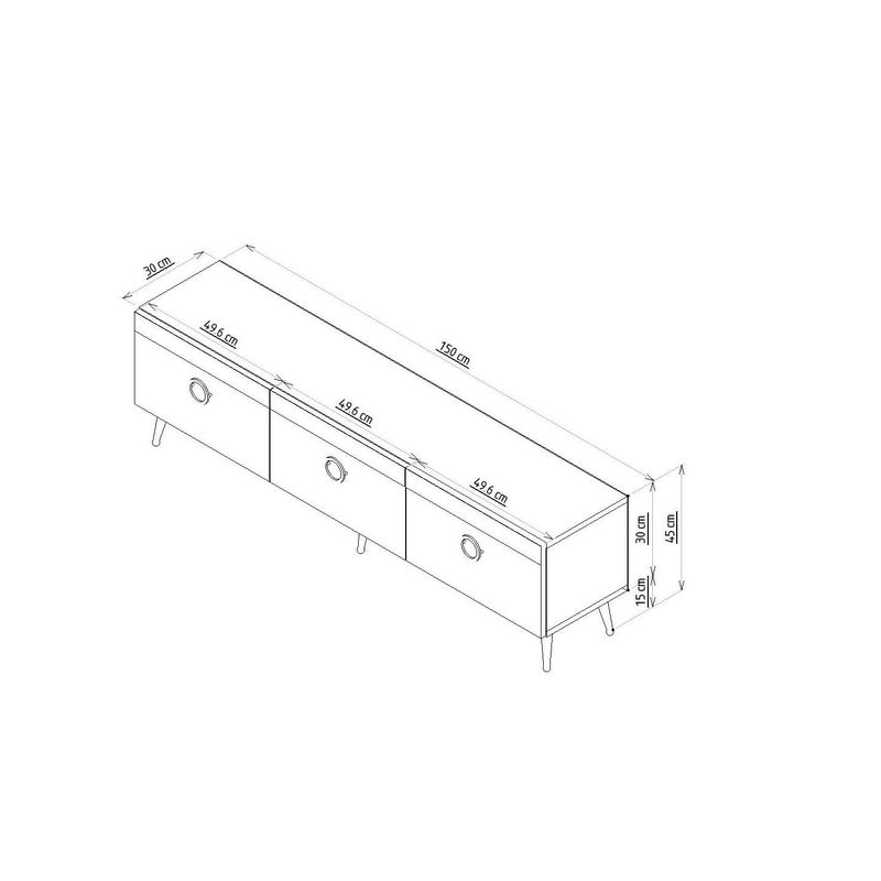 Casa si Gradina - Mobilier - Comode si corpuri - Comode - Comoda tv, Hanah Home, pal melaminat, antracit, 150x45x30 cm - Infinity.ro