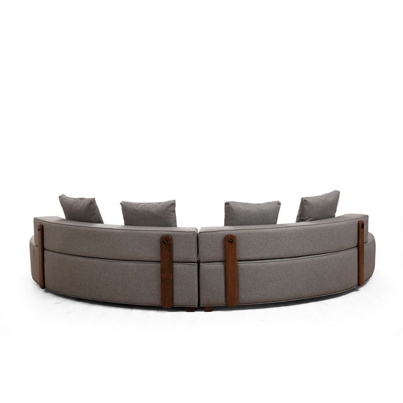 Casa si Gradina - Mobilier - Canapele si coltare - Coltare - Coltar, Hanah Home, lemn fag si pal, gri, 360x105x70 cm, material textil - Infinity.ro