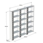 Casa si Gradina - Mobilier - Biblioteci si rafturi - Biblioteci - Biblioteca, Hanah Home, pal melaminat, nuc, 184.6x24.2x170 cm - Infinity.ro