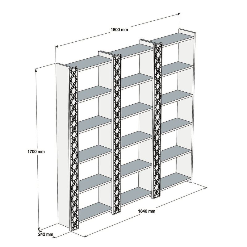 Casa si Gradina - Mobilier - Biblioteci si rafturi - Biblioteci - Biblioteca, Hanah Home, pal melaminat, nuc, 184.6x24.2x170 cm - Infinity.ro