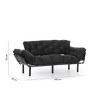 Casa si Gradina - Mobilier - Canapele si coltare - Canapele - Canapea extensibila 3 locuri, Hanah Home, metal, negru, 185x85x70 cm - Infinity.ro
