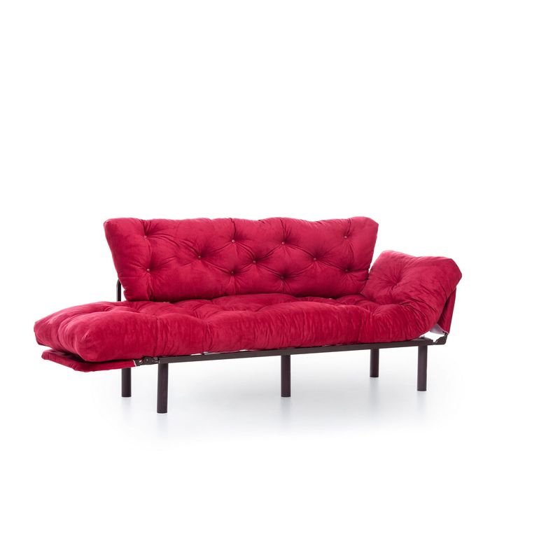 Casa si Gradina - Mobilier - Canapele si coltare - Canapele - Canapea extensibila, Hanah Home, metal, maro, 185x85x70 cm - Infinity.ro