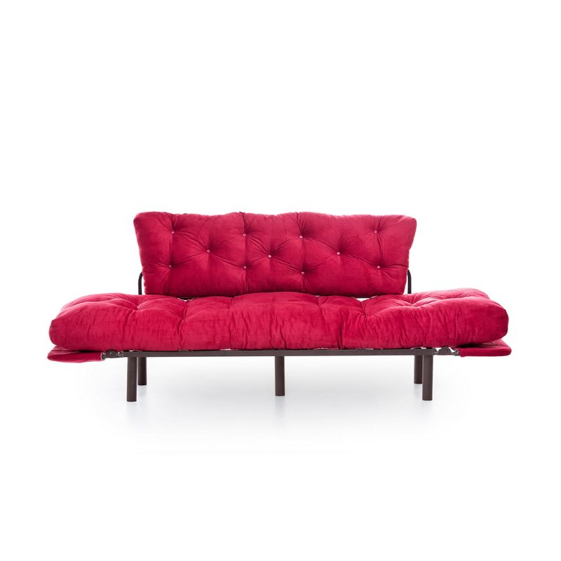 Casa si Gradina - Mobilier - Canapele si coltare - Canapele - Canapea extensibila, Hanah Home, metal, maro, 185x85x70 cm - Infinity.ro