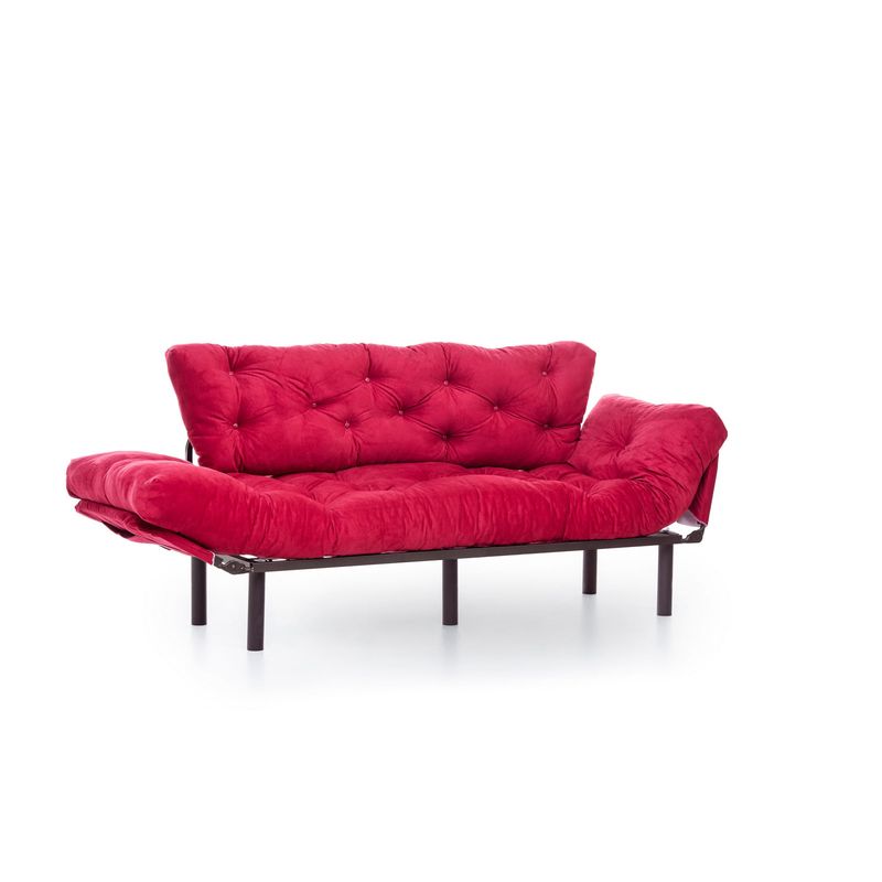 Casa si Gradina - Mobilier - Canapele si coltare - Canapele - Canapea extensibila, Hanah Home, metal, maro, 185x85x70 cm - Infinity.ro