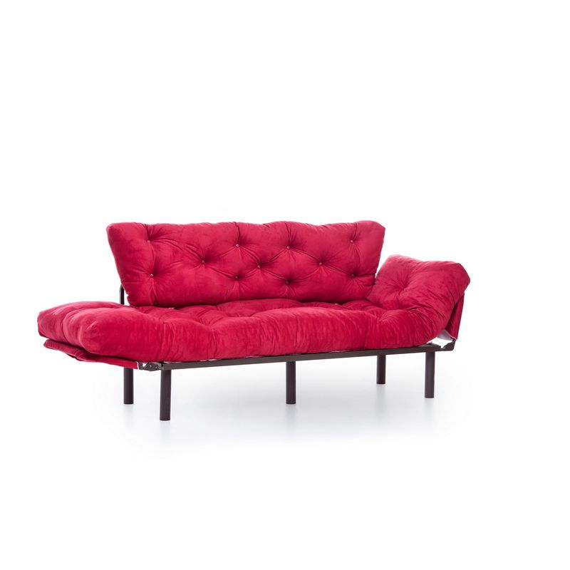 Casa si Gradina - Mobilier - Canapele si coltare - Canapele - Canapea extensibila, Hanah Home, metal, maro, 185x85x70 cm - Infinity.ro