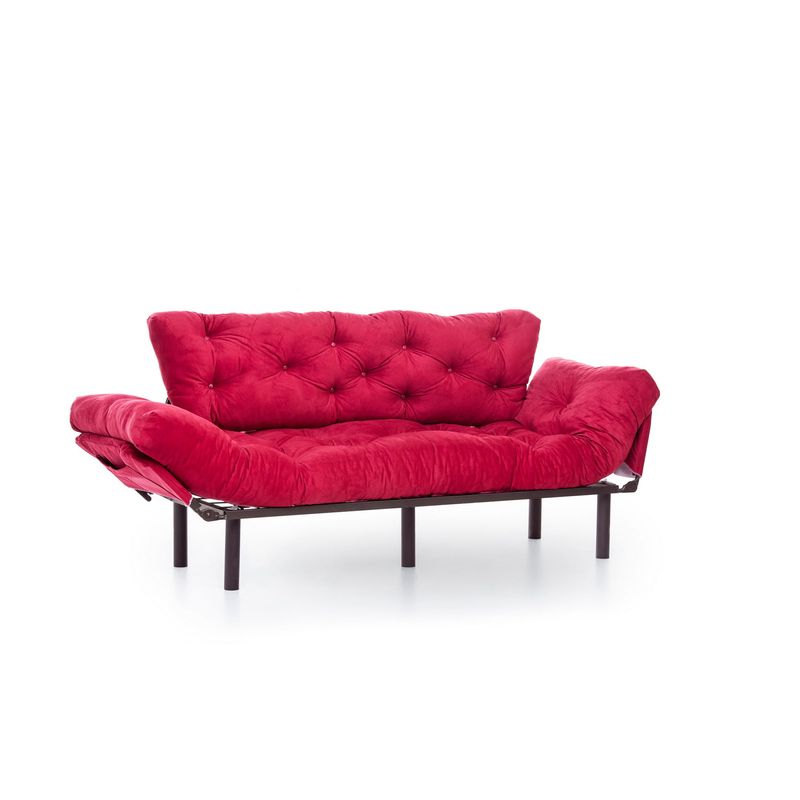 Casa si Gradina - Mobilier - Canapele si coltare - Canapele - Canapea extensibila, Hanah Home, metal, maro, 185x85x70 cm - Infinity.ro