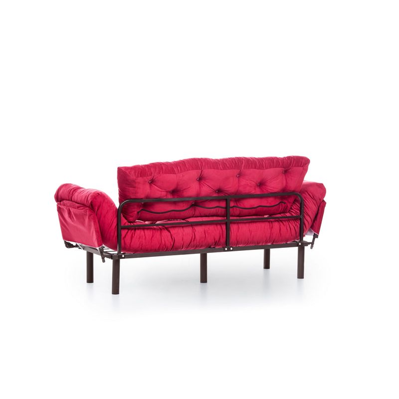 Casa si Gradina - Mobilier - Canapele si coltare - Canapele - Canapea extensibila, Hanah Home, metal, maro, 185x85x70 cm - Infinity.ro