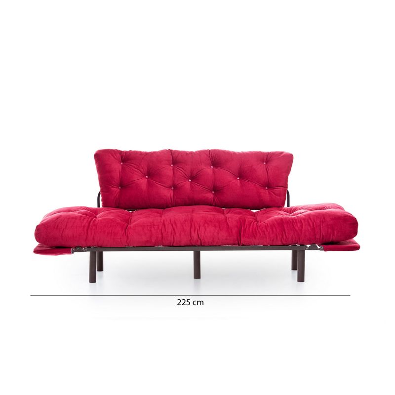 Casa si Gradina - Mobilier - Canapele si coltare - Canapele - Canapea extensibila, Hanah Home, metal, maro, 185x85x70 cm - Infinity.ro