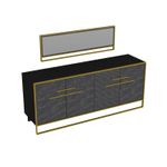 Casa si Gradina - Mobilier - Comode si corpuri - Console - Consola, Hanah Home, panou aglomerat cu melamina, auriu si negru, 179.9x47.3x75 cm, 875ZNA3515 - Infinity.ro