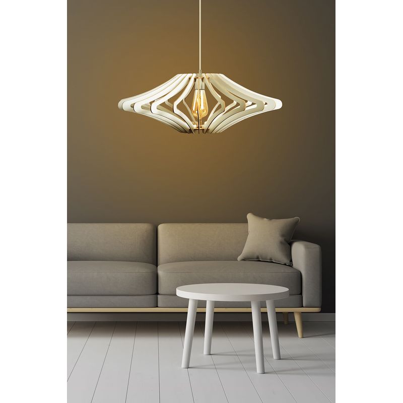 Casa si Gradina - Corpuri si surse de iluminat - Lustre si pendule - Candelabru, Opviq, mdf, alb, diametru 59 cm, inaltime 55 cm - Infinity.ro