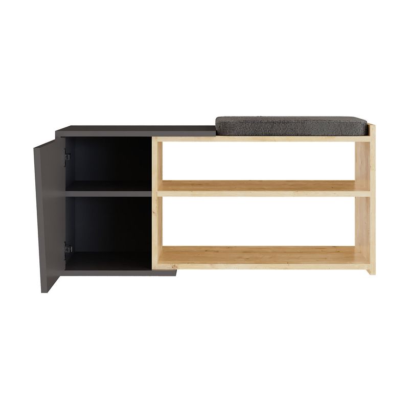 Casa si Gradina - Mobilier - Dulapuri si sifoniere - Dulapuri pantofi - Dulap pantofi, Hanah Home, pal melaminat, stejar si antracit, 104x47x37 cm - Infinity.ro