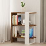 Casa si Gradina - Mobilier - Biblioteci si rafturi - Biblioteci - Biblioteca, Hanah Home, PAL melaminat, nuc si alb, 51.8x25x70 cm - Infinity.ro