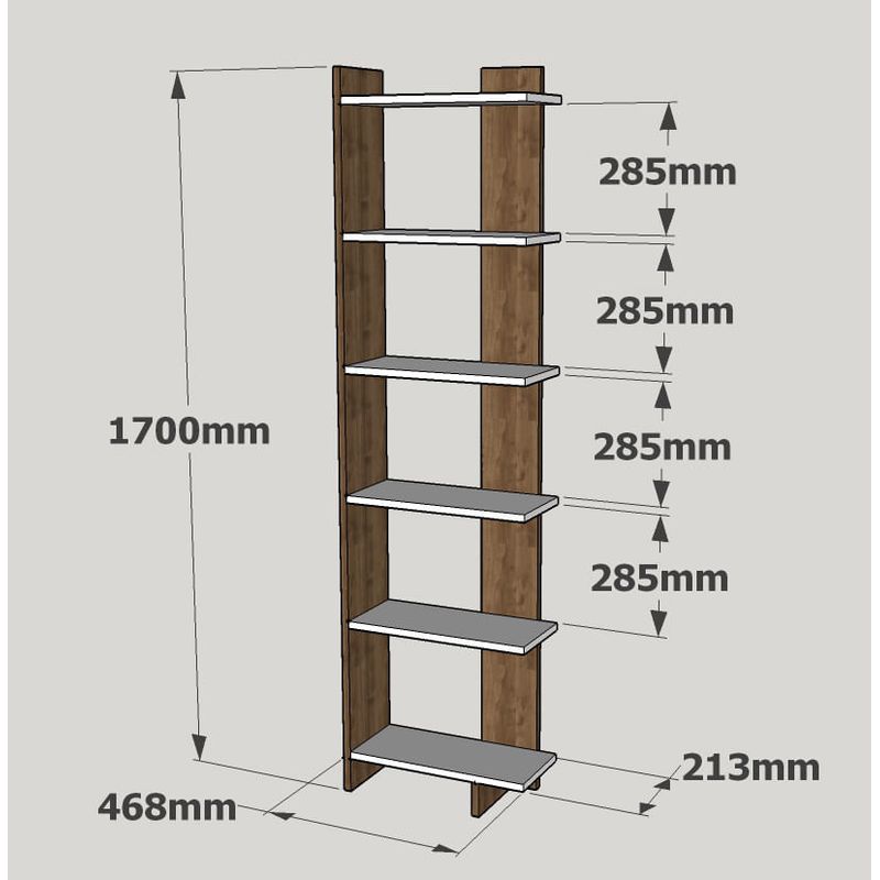 Casa si Gradina - Mobilier - Biblioteci si rafturi - Biblioteci - Biblioteca, Hanah Home, pal melaminat, alb, 46.8x21.3x170 cm - Infinity.ro