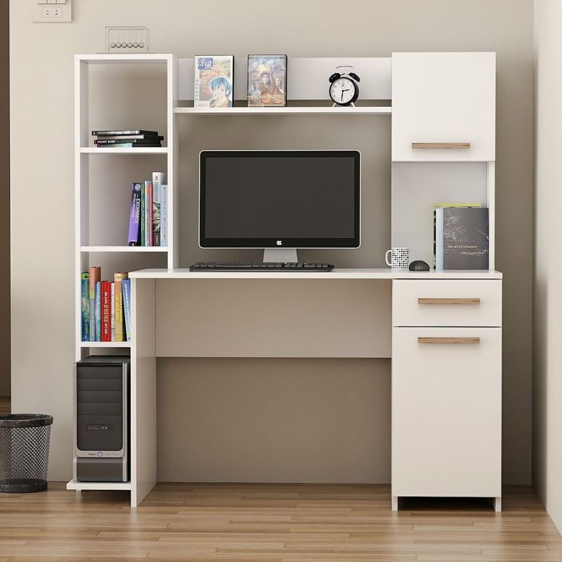 Casa si Gradina - Mobilier - Mese si birouri - Birouri - Birou de studiu, Hanah Home, pal melaminat, alb, 120x60x77 cm - Infinity.ro