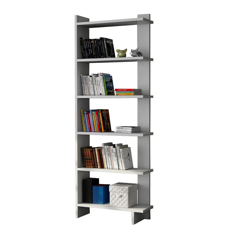 Casa si Gradina - Mobilier - Biblioteci si rafturi - Biblioteci - Biblioteca, Hanah Home, pal melaminat, alb, 46.8x21.3x170 cm - Infinity.ro