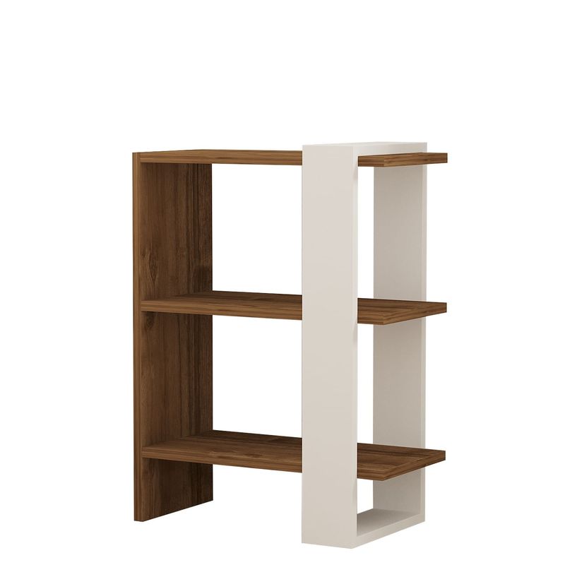 Casa si Gradina - Mobilier - Biblioteci si rafturi - Biblioteci - Biblioteca, Hanah Home, PAL melaminat, nuc si alb, 51.8x25x70 cm - Infinity.ro