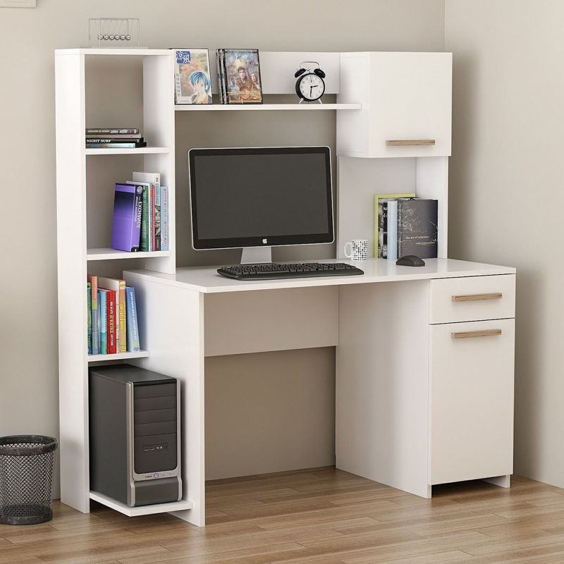 Casa si Gradina - Mobilier - Mese si birouri - Birouri - Birou de studiu, Hanah Home, pal melaminat, alb, 120x60x77 cm - Infinity.ro