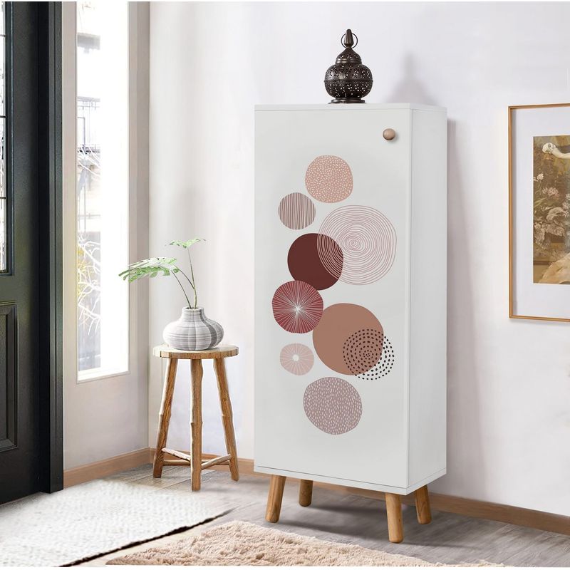 Casa si Gradina - Mobilier - Dulapuri si sifoniere - Dulapuri pantofi - Dulap pantofi, Hanah Home, pal melaminat, alb, 50x38x135 cm, 869VEL8591 - Infinity.ro