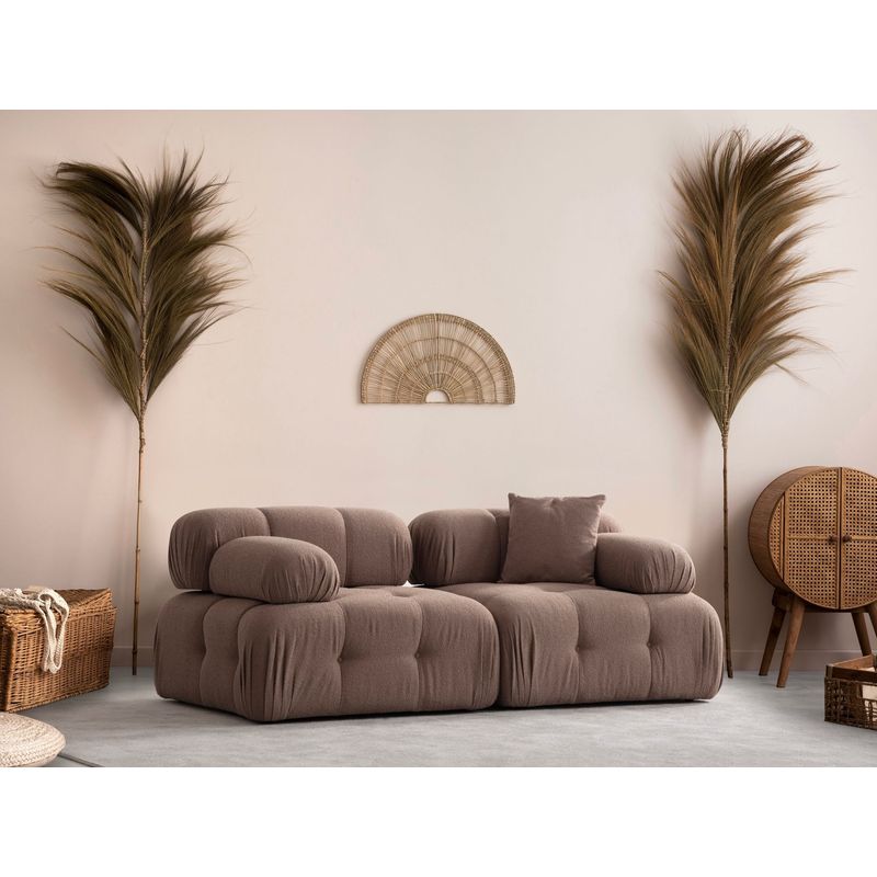 Casa si Gradina - Mobilier - Canapele si coltare - Canapele - Canapea 2 locuri, Hanah Home, poliester, cappuccino, 200x100x80 cm - Infinity.ro
