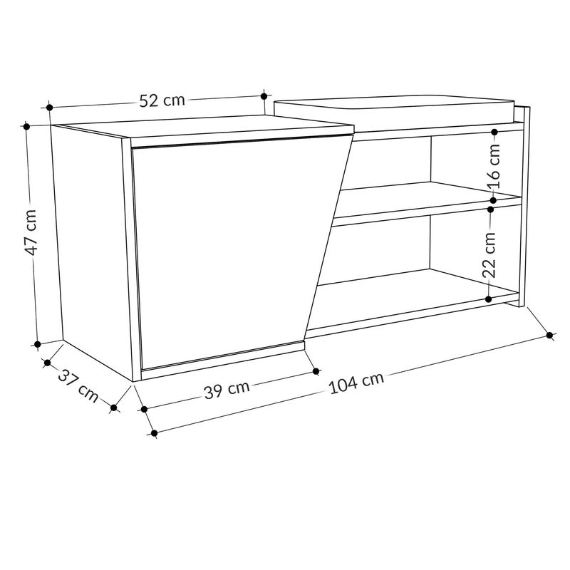 Casa si Gradina - Mobilier - Dulapuri si sifoniere - Dulapuri pantofi - Dulap pantofi, Hanah Home, pal melaminat, stejar si antracit, 104x47x37 cm - Infinity.ro